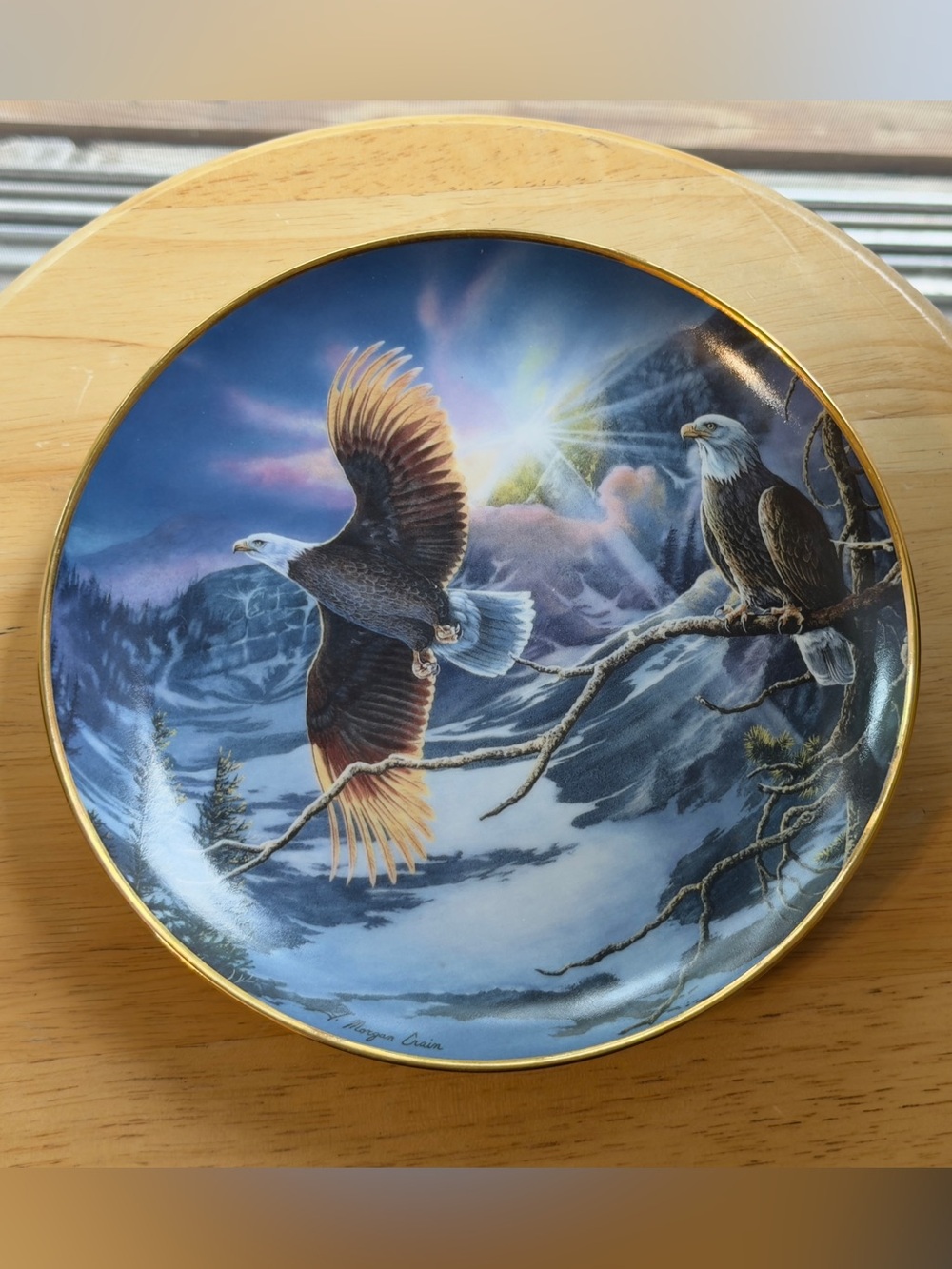 Franklin Mint Dawn of Freedom Tom M Zernich Bald Eagle Limited Edition Plate